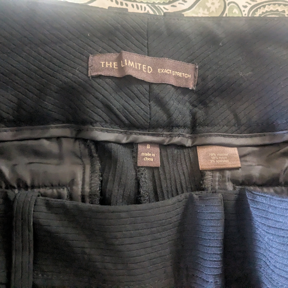 Black Ribbed Pants - Picture 2 of 4